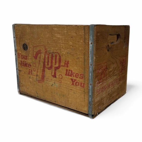 Vintage 7UP Wooden Soda Crate Seven-Up Bottling Co Advertising Box - Picture 5 of 10